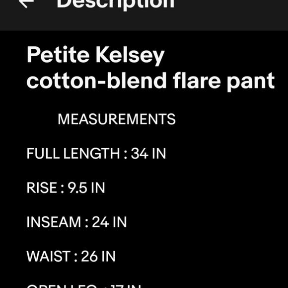 J Crew Petite Womens Size 2P Kelsey Cotton-Blend Flare Pants in Black $98 BG358 - Picture 9 of 9